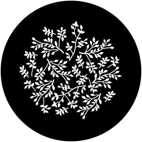 T170 Neg Leafy Branches Stock Steel Gobo
