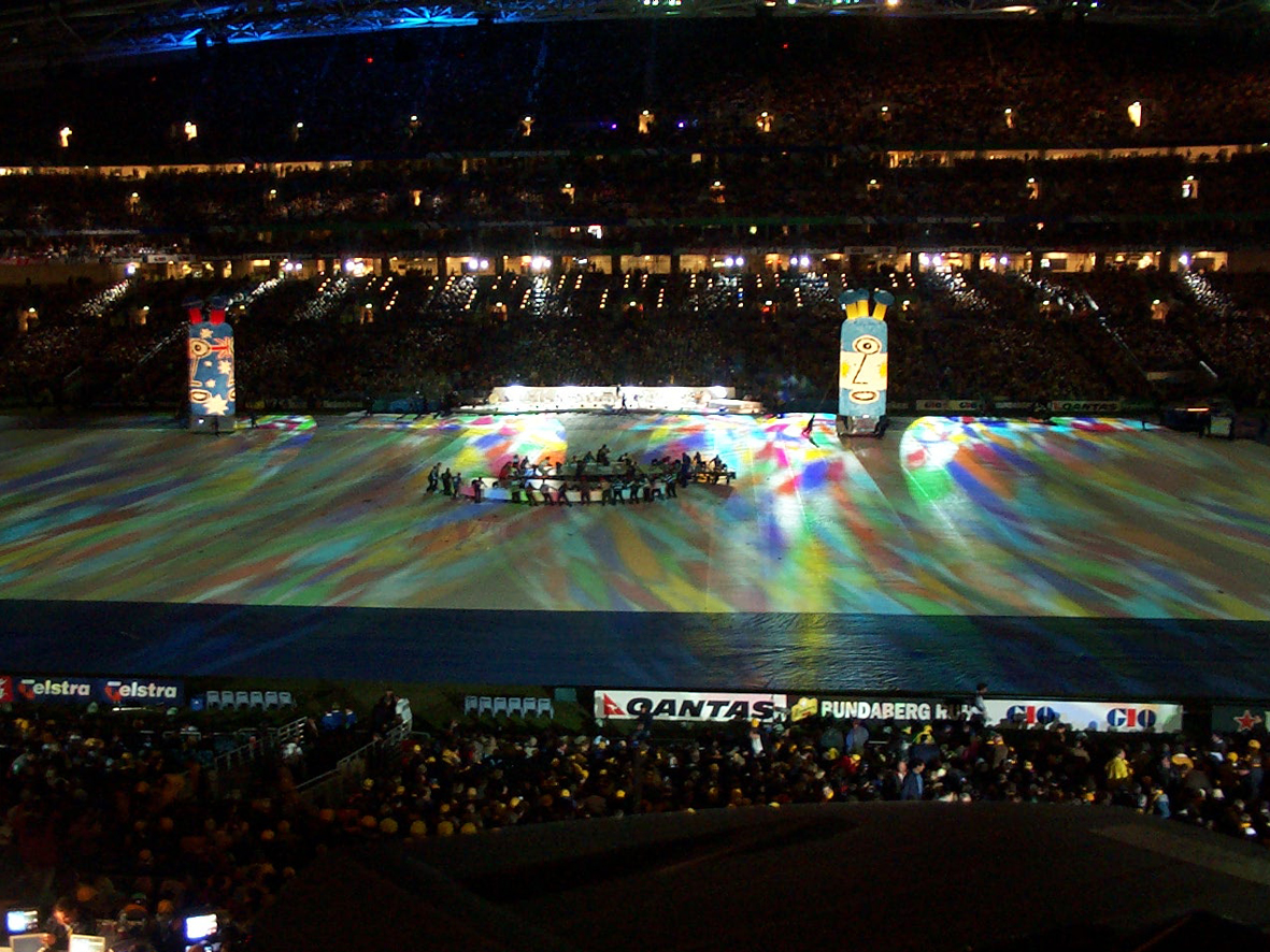 Multicoloured Kaleidoscope gobo for Rugby World Cup